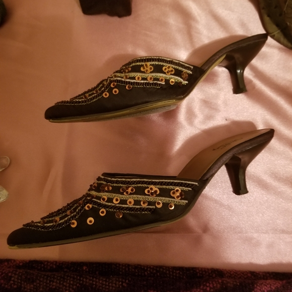 Starlet Brown Sequined Mules - Picture 6 of 7
